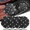 Picture of NBTEPEM 4pcs Bling Car Cup Holder Coaster, 2.75 inch Anti-Slip Shockproof Universal Fashion Car Coasters Insert Bling Crystal Rhinestone Automotive Interior Accessories for Women (4 pcs, Black)