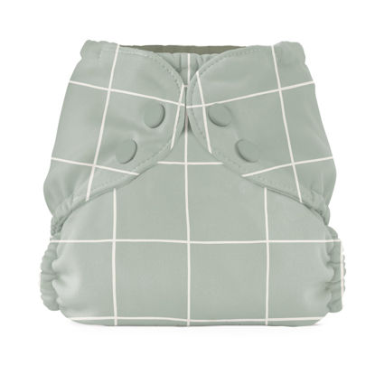 Picture of Esembly Cloth Diaper Outer, Swim Diaper, Waterproof Cloth Diaper Cover, Leak-Proof and Breathable Layer Over Prefolds, Flats or Fitteds, Reusable Diaper with Snap Closure - Size 1 (7-17lbs), Lattice