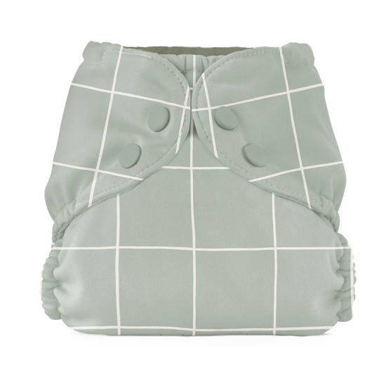 Picture of Esembly Cloth Diaper Outer, Swim Diaper, Waterproof Cloth Diaper Cover, Leak-Proof and Breathable Layer Over Prefolds, Flats or Fitteds, Reusable Diaper with Snap Closure - Size 1 (7-17lbs), Lattice