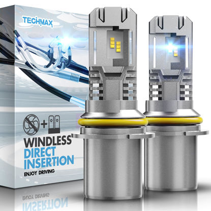 Picture of TECHMAX 9007 Bulbs, 9007/HB5 Fog Light 400% Brighter 6500K, Pack of 2
