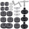 Picture of Facmogu 23PCS Cymbal Replacement Accessories, Cymbal Stand Felts, Drum Cymbal Felt Pads Include Wing Nuts, Washers, Cymbal Sleeves & Drum Key - Gray