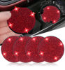 Picture of NBTEPEM 4pcs Bling Car Cup Holder Coaster, 2.75 inch Anti-Slip Shockproof Universal Fashion Car Coasters Insert Bling Crystal Rhinestone Automotive Interior Accessories for Women (4 pcs, Red)