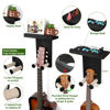 Picture of Keebofly Guitar Wall Hanger,2 Pack Guitar Wall Mount Holder Guitar Hanger Shelf with Pick Holder Wood Guitar Rack for Acoustic or Electric Guitar,Ukulele,Bass,Mandolin Black,[Patented]