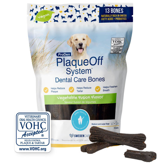 Picture of ProDen PlaqueOff System Dental Care Bones for Dogs - Vegetable 17 oz