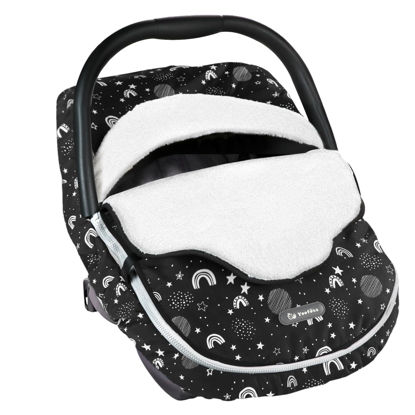 Picture of Yoofoss Baby Car Seat Cover Winter Carseat Canopies Cover to Protect Baby from Cold Wind, Super Warm Plush Fleece Baby Carrier Cover for Infant Boys Girls Stars