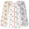 Picture of Unnivoll Baby Sleep Sack 6-12 Months 3 Pack 100% Cotton Lightweight 0.5 TOG Wearable Blanket Baby Sleep Bag with 2-Way Zipper for Newborn Infant Pink Apricot Gray Zebra
