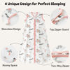 Picture of Unnivoll Baby Sleep Sack 6-12 Months 3 Pack 100% Cotton Lightweight 0.5 TOG Wearable Blanket Baby Sleep Bag with 2-Way Zipper for Newborn Infant Pink Apricot Gray Zebra