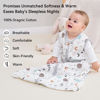 Picture of Unnivoll Baby Sleep Sack 6-12 Months 3 Pack 100% Cotton Lightweight 0.5 TOG Wearable Blanket Baby Sleep Bag with 2-Way Zipper for Newborn Infant White Gray Blue Space