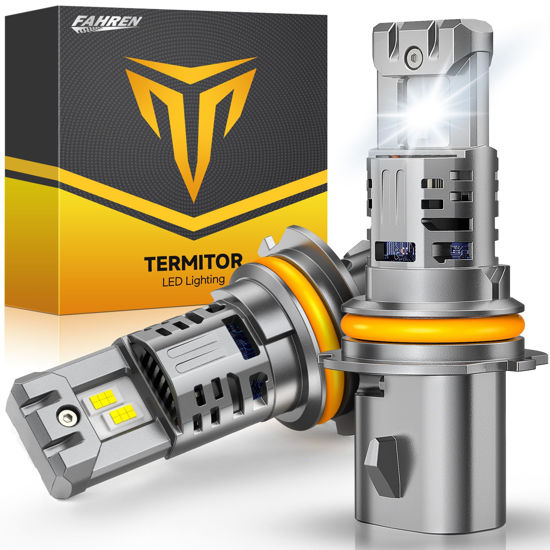 Picture of FAHREN 9007 fog Light Bulbs, 33000LM 900% Brighter, Real Mini Size 6500K Cool White IP68 Waterproof