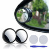 Picture of 2 pcs Blind Spot Mirrors, 2" Round HD Glass Convex 360° Wide Angle Side Rear View Mirror with ABS Housing for Cars SUV and Trucks, Black, Pack of 2