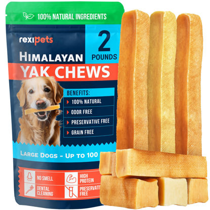 Picture of 100% Natural Yak Cheese Himalayan Made Dog Chews All Breeds - Lactose Free Yak Chews for Small, Medium & Large Dogs - Dental Cleaning Dog Chews Aggressive Chewers - Long Lasting Odor & Gluten Free