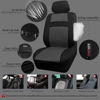 Picture of CAR PASS 3D Air Mesh Car Seat Covers Full Sets w/5mm Sponge, 4Pcs Waterproof Car Floor Mats, Steering Wheel Cover Universal Fit for SUV Sedan Truck, Airbag Compatible Automotive Interior(Black Gray)