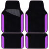 Picture of CAR PASS Waterproof Universal Fit Car Floor Mats, Faux Leather Car Carpet Mats with Anti-Slip Nibbs Backing & Driver Heel Pad Fit for SUV,Vans,sedans, Trucks,Set of 4pcs for Women (Black with Purple)