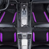 Picture of CAR PASS Waterproof Universal Fit Car Floor Mats, Faux Leather Car Carpet Mats with Anti-Slip Nibbs Backing & Driver Heel Pad Fit for SUV,Vans,sedans, Trucks,Set of 4pcs for Women (Black with Purple)
