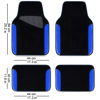 Picture of CAR PASS Rainbow Waterproof Universal Fit Faux Leather Car Carpet- Anti-Slip Nibbed Backing Floor Mats for SUV, Vans, Sedans, Trucks, Automotive Set of 4pcs (Black with Blue)
