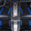 Picture of CAR PASS Rainbow Waterproof Universal Fit Faux Leather Car Carpet- Anti-Slip Nibbed Backing Floor Mats for SUV, Vans, Sedans, Trucks, Automotive Set of 4pcs (Black with Blue)