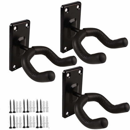 Picture of Guitar Wall Mount Guitar Hanger Acoustic Electric Guitar hanger Bass Ukulele Black hook Metal Holder Hangers