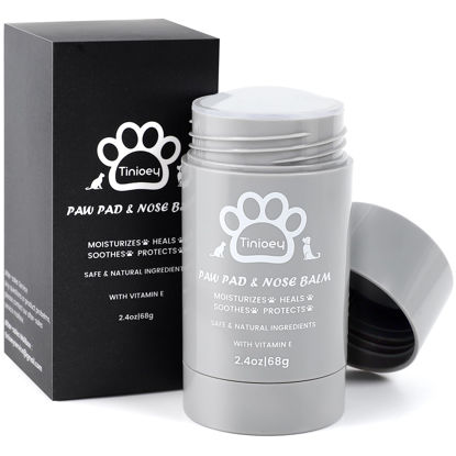Picture of Tinioey Cat Dog Paw Pad Balm Stick (2.4 oz) | Natural Lick Safe Dog Paw Blam Protector, Soother & Moisturizer for Cracked Dry & Damaged Paws, Nose & Elbows | Snout Soother for Dogs