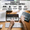 Picture of M-Wave 25 Key USB MIDI Keyboard Controller With 8 Backlit Drum Pads, Bluetooth Semi Weighted Professional dynamic keybed 8 Knobs and Music Production,Software Included (classics) K5