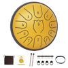 Picture of Rain Drum for Outside Garden,Steel Tongue Drum 6 Inche 11 Note Steel Drums Rain Chime,Raindrop Drum,with Soft Bag,Music Book,2 Mallets（Yellow）