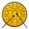 Picture of Rain Drum for Outside Garden,Steel Tongue Drum 6 Inche 11 Note Steel Drums Rain Chime,Raindrop Drum,with Soft Bag,Music Book,2 Mallets（Yellow）