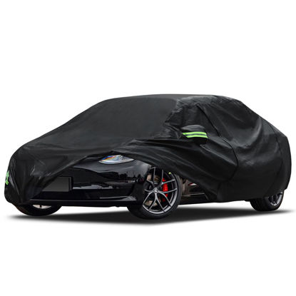 Picture of Migaven 6 Layers Car Cover Custom Fit for Model 3 Car Cover 2017-2023 Waterproof Full Exterior Cover Rain Snow Protection with Charging Port Ventilated Mesh Door Zipper