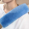 Picture of OGLAND 2 Pack Natural Fur Comfort Auto Authentic Sheepskin Car Seat Belt Pads for Adults, Soft Texture Shoulder Neck Cushion Pad Protector, Genuine Australia Merino Wool Cover (Sky Blue)