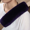 Picture of OGLAND 2 Pack Natural Fur Comfort Auto Authentic Sheepskin Car Seat Belt Pads for Adults, Soft Texture Shoulder Neck Cushion Pad Protector, Genuine Australia Merino Wool Cover (Lilac)