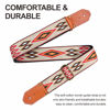 Picture of Nefelibata Cool Woven Guitar Strap - Cotton Guitar Straps with Thicked First Layer Vegetable Tanned Cowhide Leather Ends for Acoustic, Bass, Electric, Gift for Your Love Guitarists