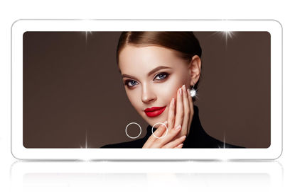 Picture of Car Sun Visor Vanity Mirror,Big Led Car Mirror with 3 Light Modes & 80 LEDs,Rechargeable Car Makeup Mirror - Dimmable Touch Control,Car Light Up Mirror Universal for Car Truck SUV (White)