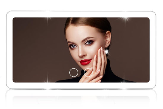 Picture of Car Sun Visor Vanity Mirror,Big Led Car Mirror with 3 Light Modes & 80 LEDs,Rechargeable Car Makeup Mirror - Dimmable Touch Control,Car Light Up Mirror Universal for Car Truck SUV (White)