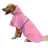 Picture of NACOCO Large Dog Raincoat Adjustable Pet Water Proof Clothes Lightweight Rain Jacket Poncho Hoodies with Strip Reflective (L, Pink)