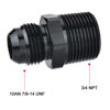 Picture of EVIL ENERGY 10AN Male Flare to 3/4" NPT Pipe Fitting Adapter Aluminum Straight Black 4PCS