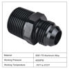 Picture of EVIL ENERGY 10AN Male Flare to 3/4" NPT Pipe Fitting Adapter Aluminum Straight Black 4PCS