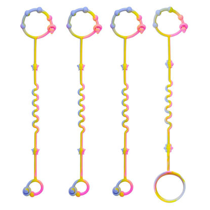 Picture of RTMOK Toy Straps for Baby,Silicone Setpacifier Clip,Applies to Car Seat Toy,Teether Toy,High Chair,Stroller Accessories,Baby Toy Clips,Cribs,Rocking Chair