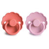 Picture of FRIGG Daisy Natural Rubber Baby Pacifier | Made in Denmark | BPA-Free (Poppy/Lupine, Size 1) 2-Pack
