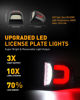 Picture of LESAUCE Red U-shaped LED License Plate Lights Tag Lamp Assembly Replacement for Chevy Silverado 1500 2500 3500 Suburban Tahoe GMC Sierra Yukon XL, 6000K White, Pack of 2