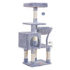 Picture of Heybly Cat Tree with Toy, Cat Tower condo for Indoor Cats, Cat House with Padded Plush Perch, Cozy Hammock and Sisal Scratching Posts, Pewter HCT004SPE