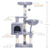 Picture of Heybly Cat Tree with Toy, Cat Tower condo for Indoor Cats, Cat House with Padded Plush Perch, Cozy Hammock and Sisal Scratching Posts, Pewter HCT004SPE