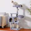 Picture of Heybly Cat Tree with Toy, Cat Tower condo for Indoor Cats, Cat House with Padded Plush Perch, Cozy Hammock and Sisal Scratching Posts, Pewter HCT004SPE