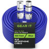 Picture of GearIT XLR to XLR Microphone Cable (100 Feet, 1 Pack) XLR Male to Female Mic Cable 3-Pin Balanced Shielded XLR Cable for Mic Mixer, Recording Studio, Podcast - Blue, 100Ft, 1 Pack