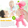 Picture of SHARE&CARE BPA Free Silicone Giraffe Baby Teether Toy with Storage Case, for 3 Months Above Infant Sore Gums Pain Relief and Baby Shower, Baby Teething Toys (Pink)