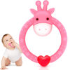 Picture of SHARE&CARE BPA Free Silicone Giraffe Baby Teether Toy with Storage Case, for 3 Months Above Infant Sore Gums Pain Relief and Baby Shower, Baby Teething Toys (Pink)