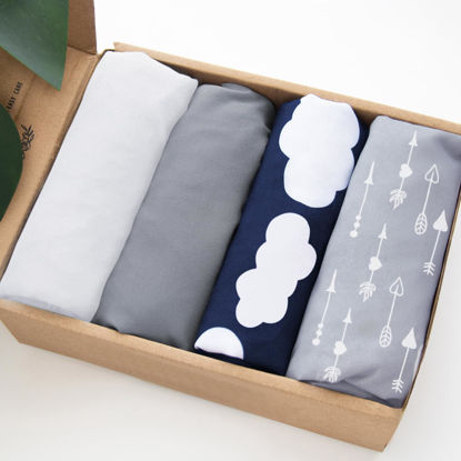 Picture of Baby Bassinet Sheets 4 Pack Compatible with 33" x 20" Mika Micky, Baby Delight, Dream On Me, AMKE and Other Rectangle Bassinet Mattress, Ultra Soft & Skin Friendly, Washer & Dryer