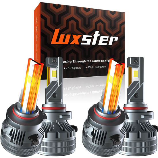 Picture of LUXSTER 9006 9005 LED Bulb Combo, 40,000lm 2024 Punisher Series, Ultra-Bright TalonLED Chips, Easy Plug-N-Play Installation, 6000K Pure White, Foglight use only, IP68 Waterproof, Pack of 4