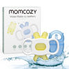 Picture of Momcozy Baby Teether Toys, Water Fillable Teether Silicone Cold Teether, Baby Teething Toys Chill Teether, Baby Water Teether for Teething Relief 0-12 Months, Blue and Yellow 2 Pcs