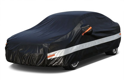 Picture of Holthly 10 Layers Sedan Car Cover Waterproof All Weather for Automobiles,100% Waterproof Outdoor Car Covers Rain Snow UV Dust Protection. Custom Fit for BMW 3 Series Mercedes C Class Audi A4 A5, etc