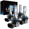 Picture of RCJ 9005 9006 Bulbs Combo, 600% Brightness 9005/HB3 High 9006/HB4 Low Dual Beam Bulbs, 6000K Cool White, Plug and Play, IP67 Waterproof, Pack of 4