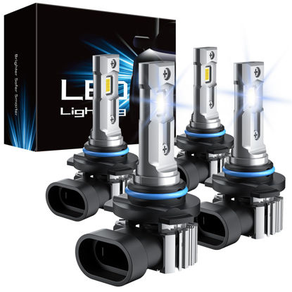 Picture of RCJ 9005 9006 Bulbs Combo, 600% Brightness 9005/HB3 High 9006/HB4 Low Dual Beam Bulbs, 6000K Cool White, Plug and Play, IP67 Waterproof, Pack of 4