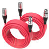 Picture of EBXYA XLR Cable 50ft 2 Packs - Premium Balanced Microphone Cable with 3-Pin XLR Male to Female Mic Speaker Cable, Red